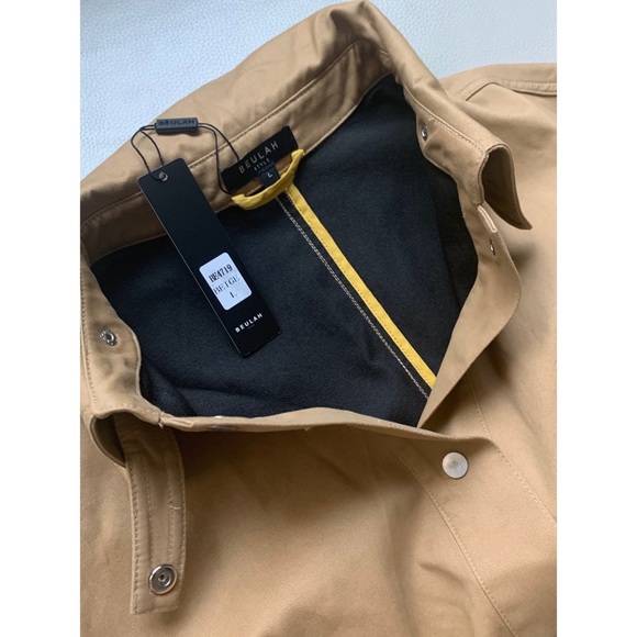 NWT Super Chic trench coat khaki w/yellow SZ L - Picture 4 of 9